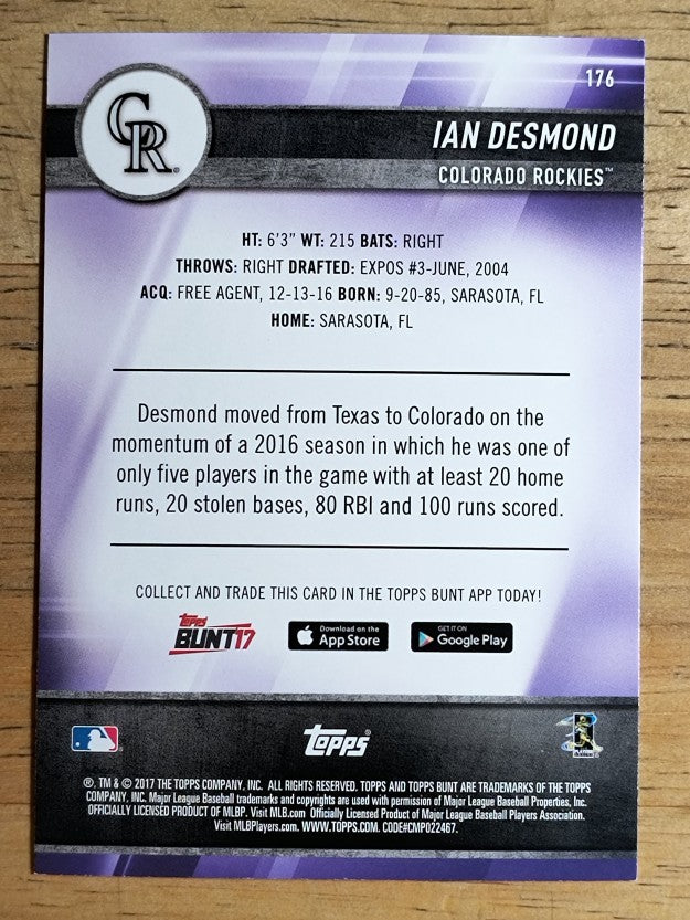 2017 Topps Bunt #176 Ian Desmond