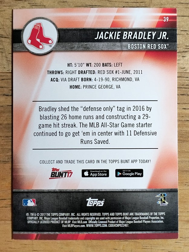 2017 Topps Bunt Blue #39 Jackie Bradley Jr.