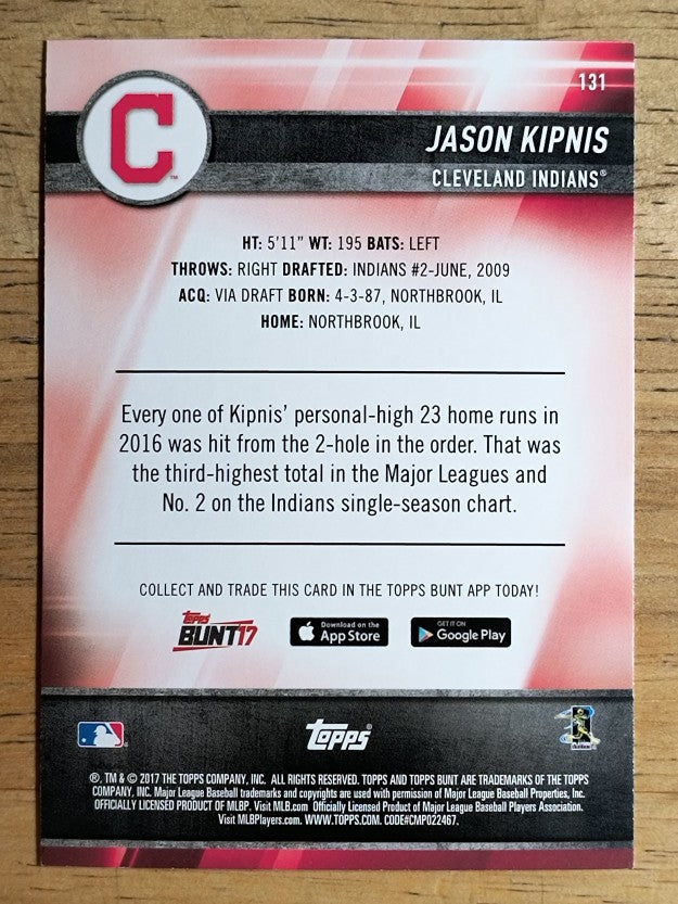 2017 Topps Bunt Blue #131 Jason Kipnis