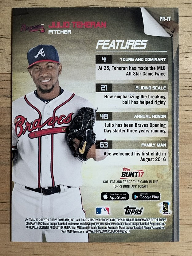 2017 Topps Bunt Programs #PRJT Julio Teheran