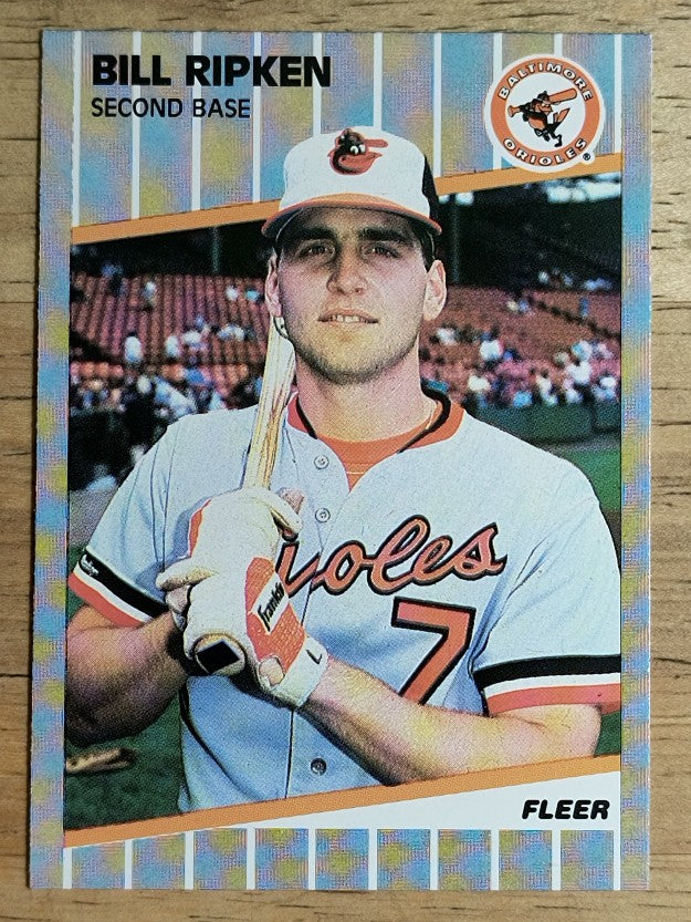 1989 Fleer #616E Bill Ripken DP/Black box covering bat knob