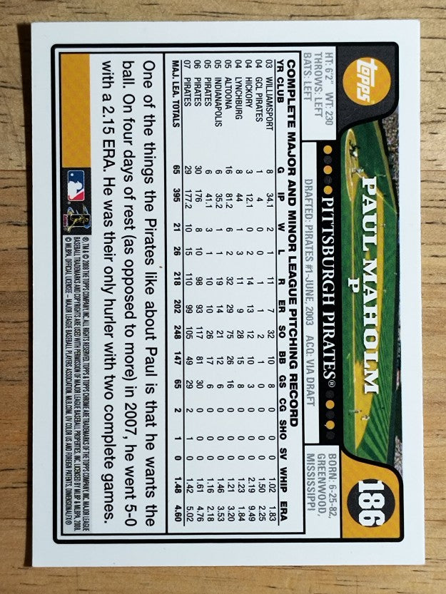 2008 Topps Chrome #186 Paul Maholm