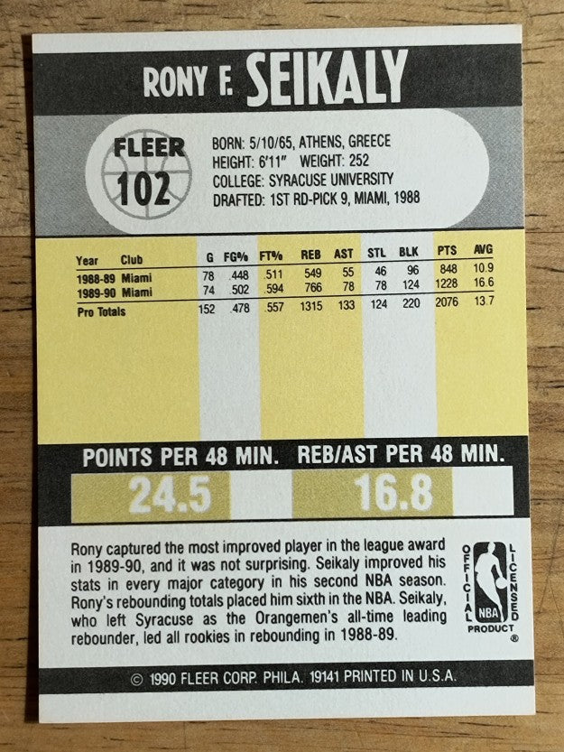 1990-91 Fleer #102 Rony Seikaly/Michael Jordan