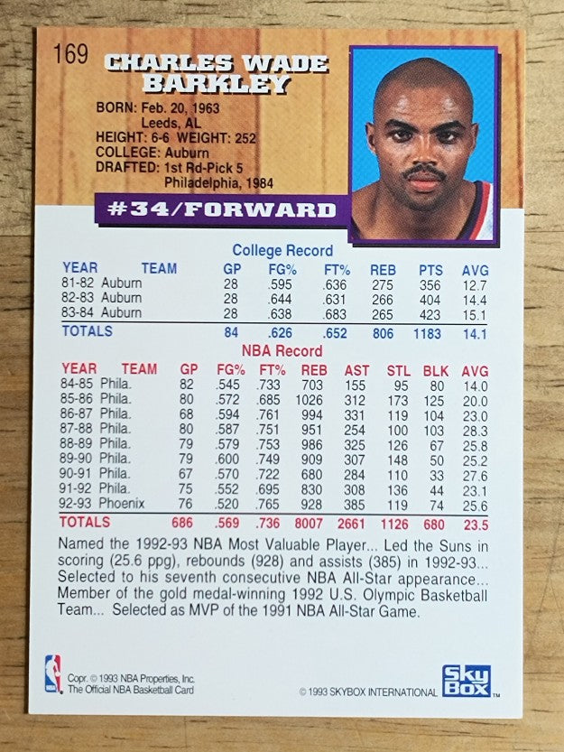 1993-94 Hoops #169 Charles Barkley
