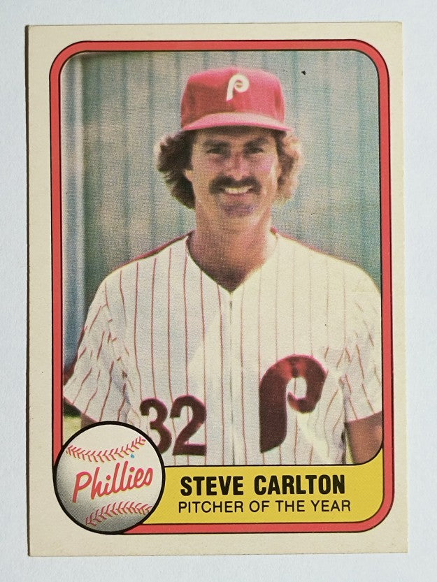 1981 Fleer #6B Steve Carlton/Pitcher of Year/1066 year listed on back