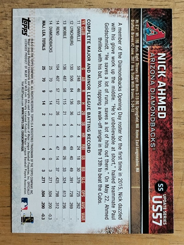 2015 Topps Update #US57 Nick Ahmed