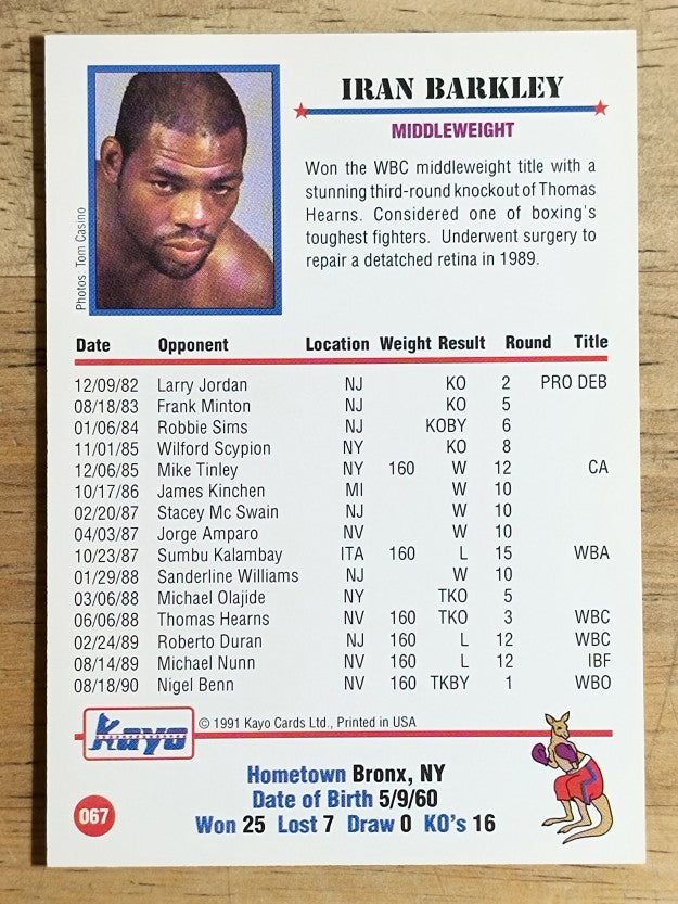 1991 Kayo #67 Iran Barkley