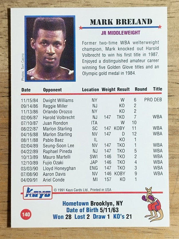 1991 Kayo #140 Mark Breland
