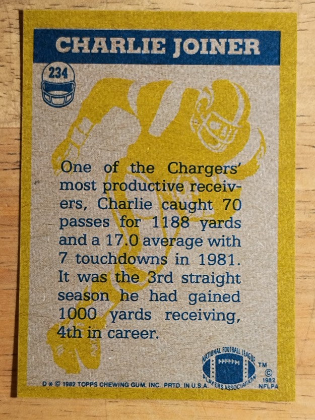 1982 Topps #234 Charlie Joiner IA