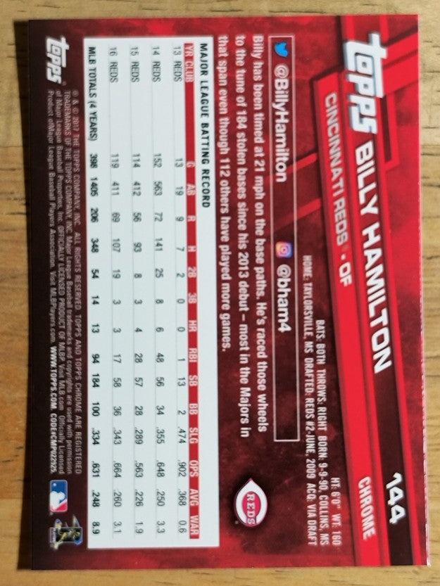 2017 Topps Chrome #144 Billy Hamilton