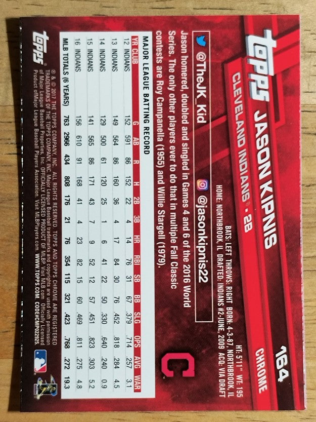 2017 Topps Chrome #164 Jason Kipnis