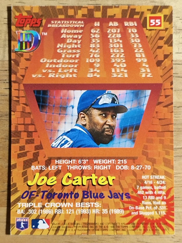 1995 Topps D3 #55 Joe Carter