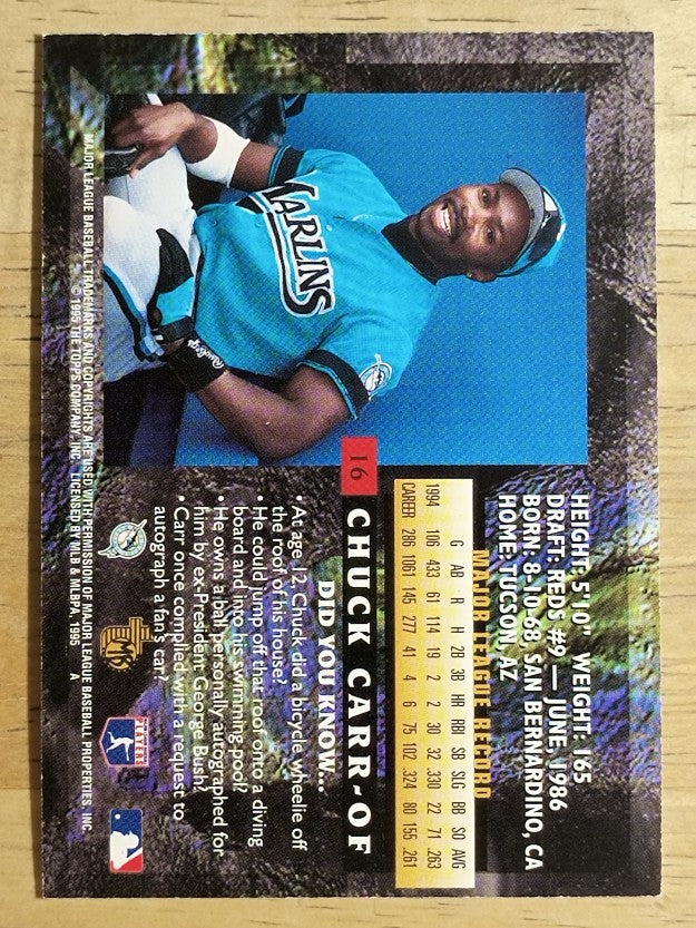 1995 Topps Embossed #16 Chuck Carr