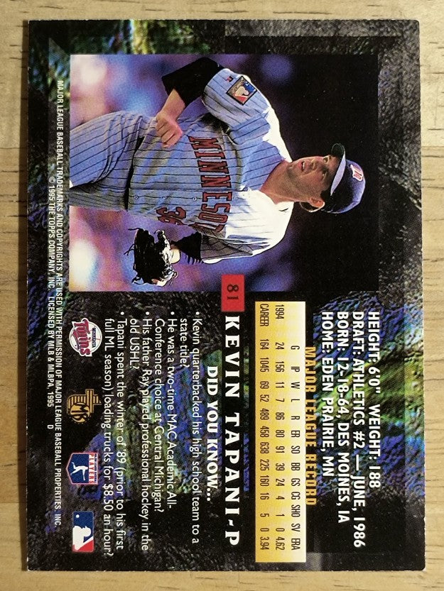 1995 Topps Embossed #81 Kevin Tapani
