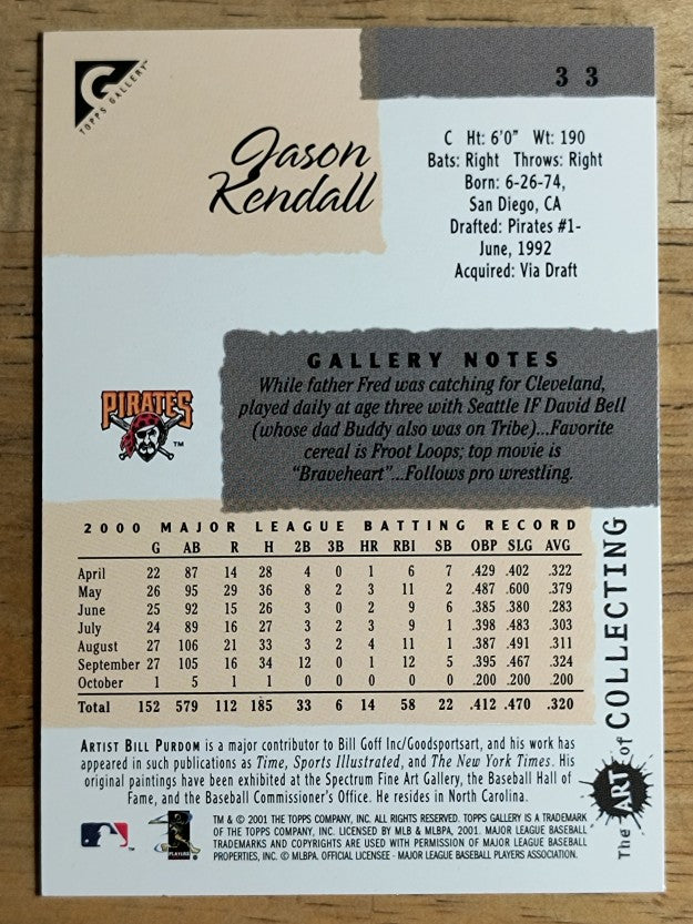 2001 Topps Gallery #33 Jason Kendall