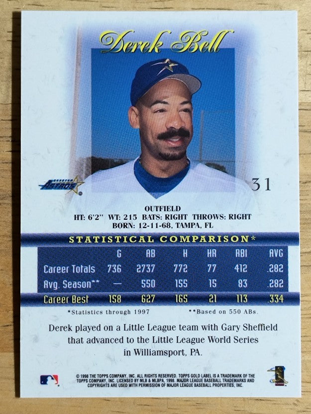 1998 Topps Gold Label Class 1 #31 Derek Bell