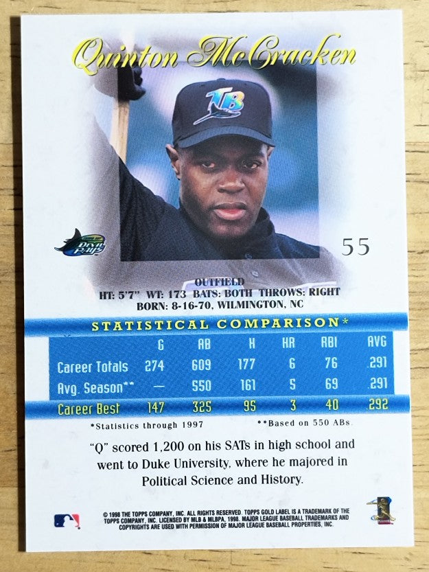1998 Topps Gold Label Class 1 #55 Quinton McCracken