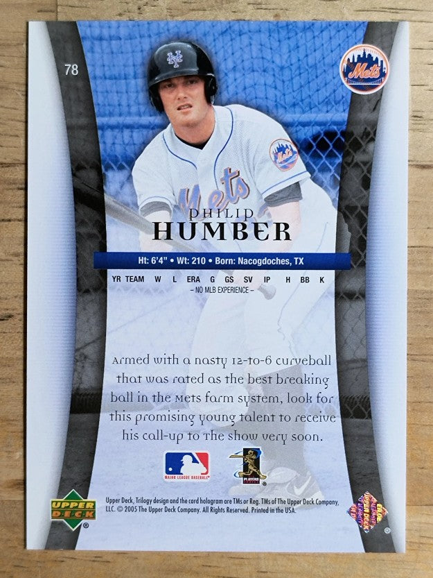 2005 Upper Deck Trilogy #78 Philip Humber RC