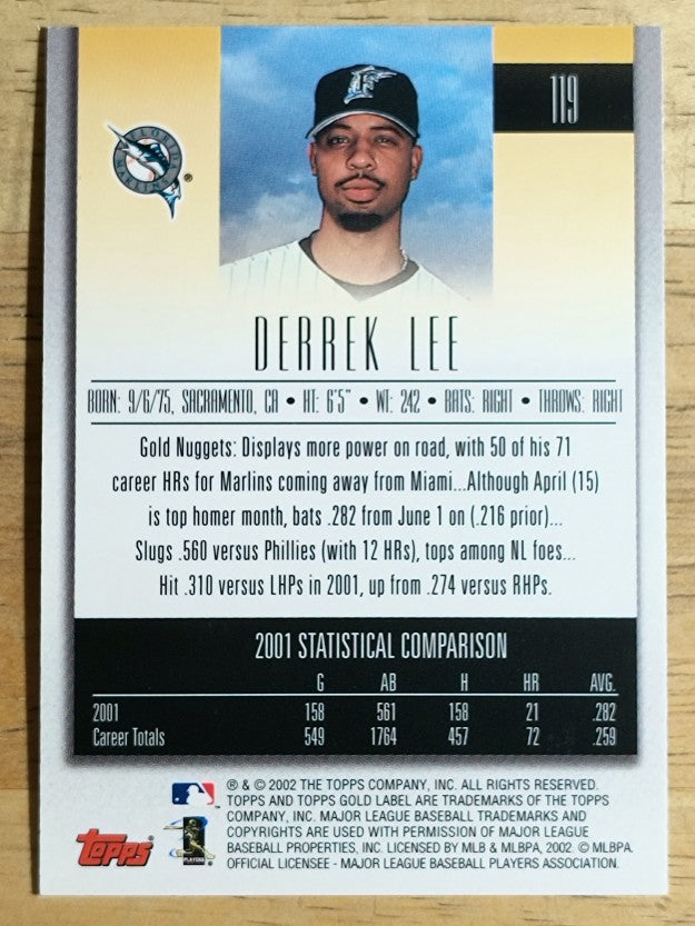 2002 Topps Gold Label #119 Derrek Lee