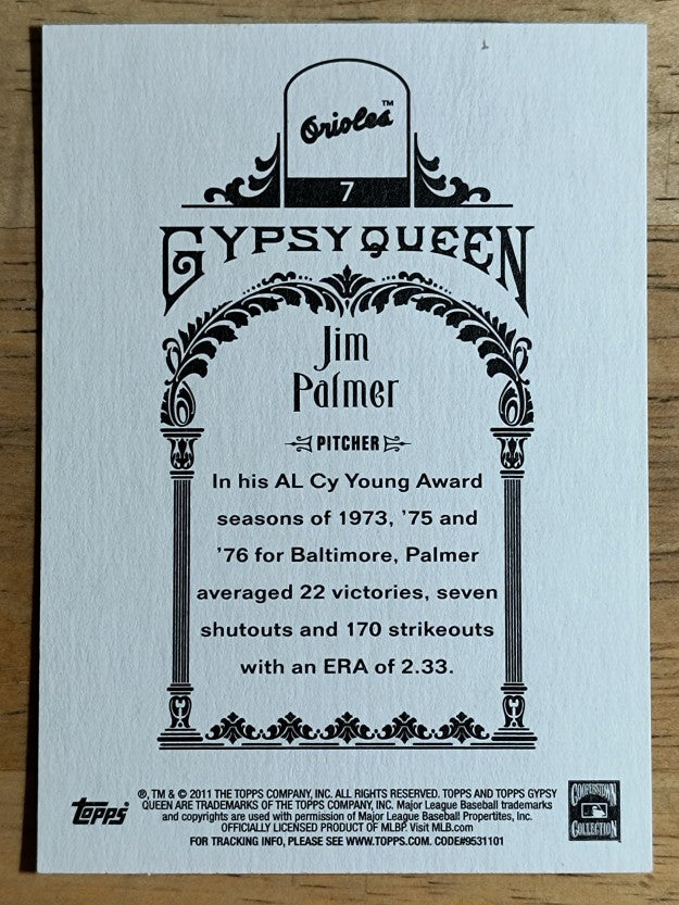 2011 Topps Gypsy Queen #7 Jim Palmer