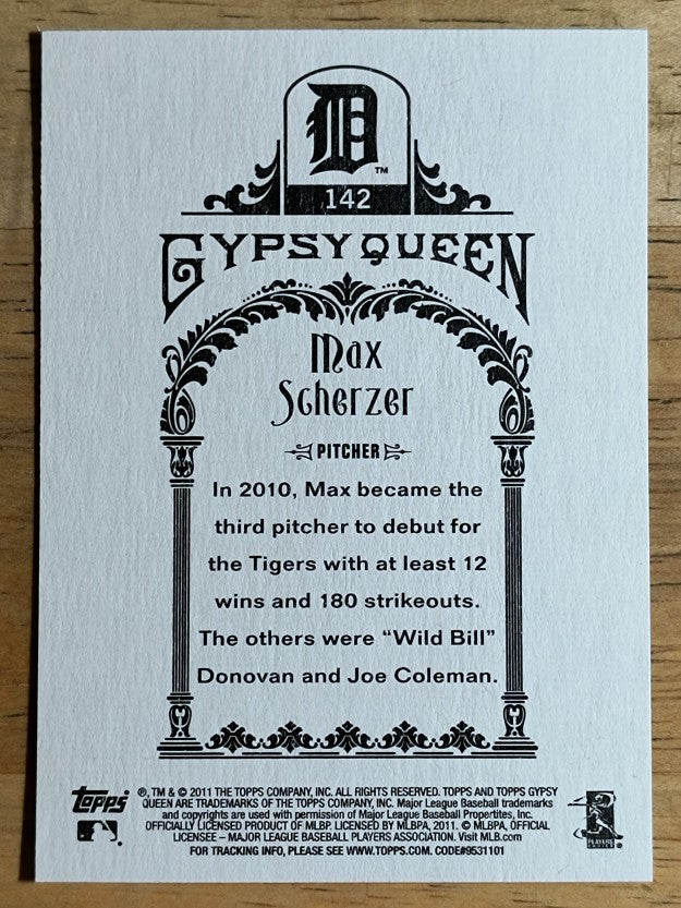 2011 Topps Gypsy Queen #142 Max Scherzer