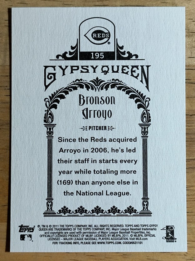 2011 Topps Gypsy Queen #195 Bronson Arroyo