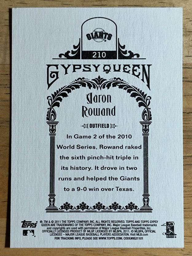 2011 Topps Gypsy Queen #210 Aaron Rowand