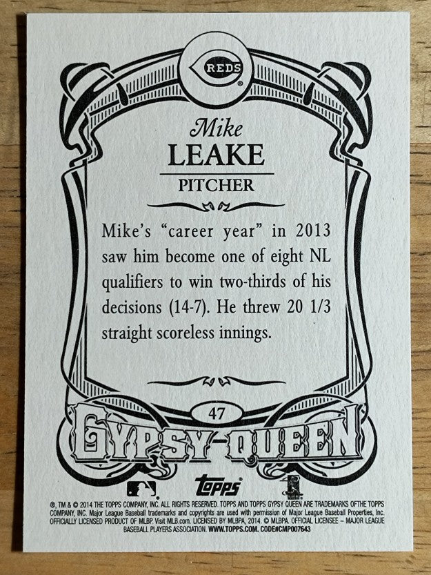 2014 Topps Gypsy Queen #47 Mike Leake