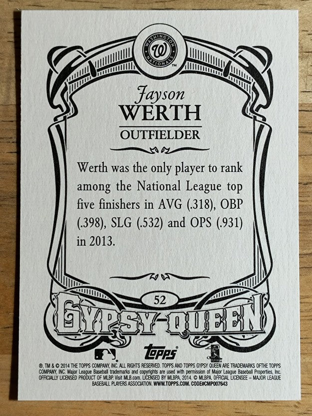2014 Topps Gypsy Queen #52 Jayson Werth