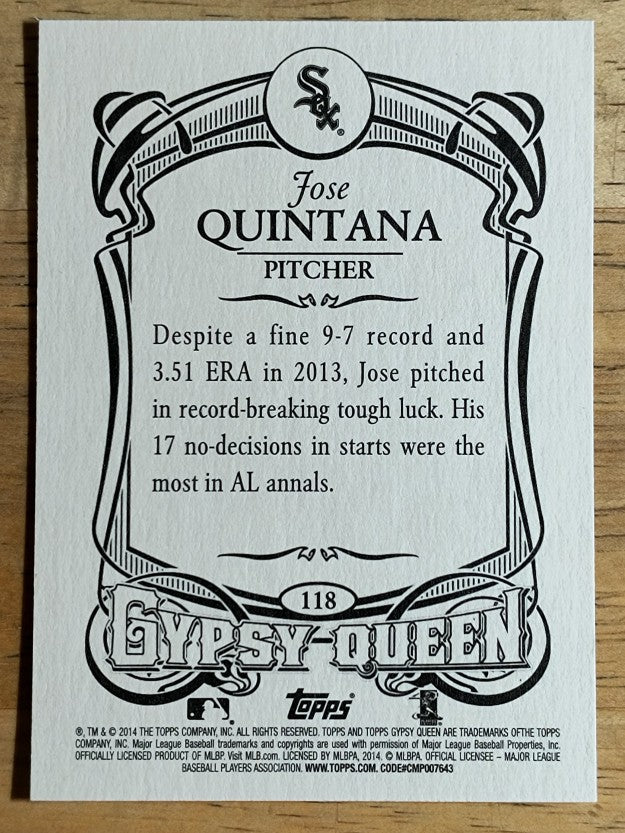 2014 Topps Gypsy Queen #118 Jose Quintana