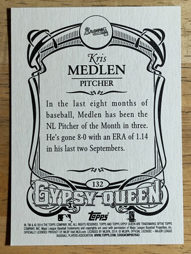 2014 Topps Gypsy Queen #132 Kris Medlen
