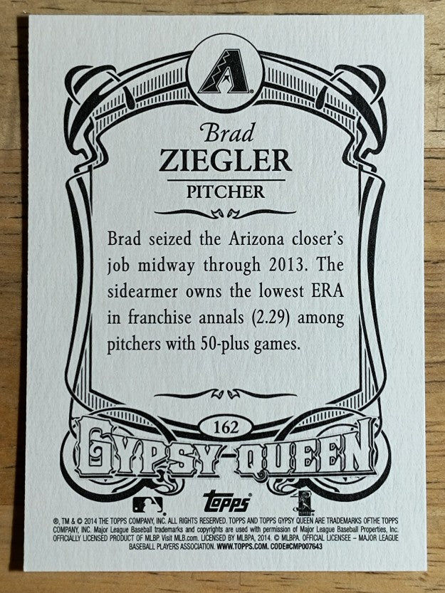 2014 Topps Gypsy Queen #162 Brad Ziegler