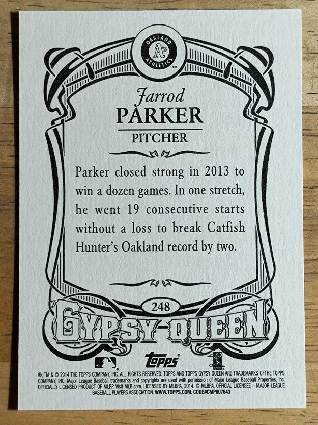 2014 Topps Gypsy Queen #248 Jarrod Parker