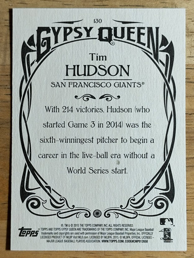 2015 Topps Gypsy Queen #130 Tim Hudson