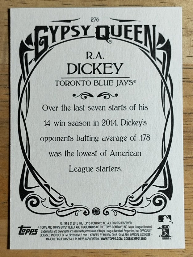 2015 Topps Gypsy Queen #276 R.A. Dickey