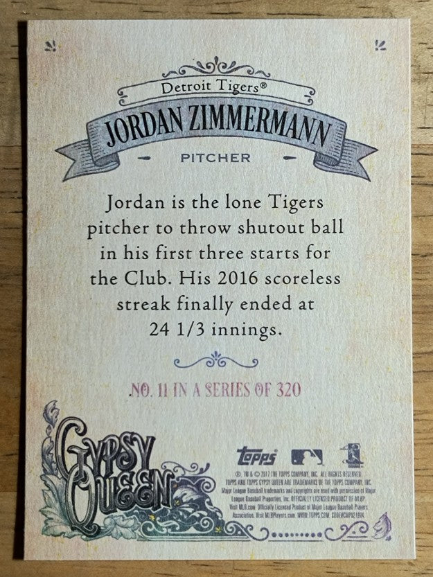 2017 Topps Gypsy Queen #11 Jordan Zimmermann