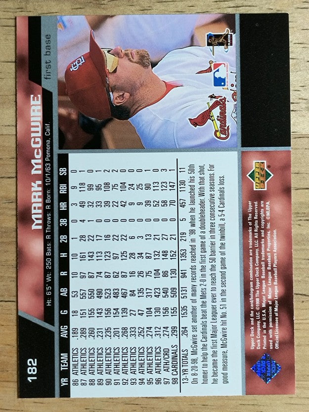 1999 Upper Deck #182 Mark McGwire
