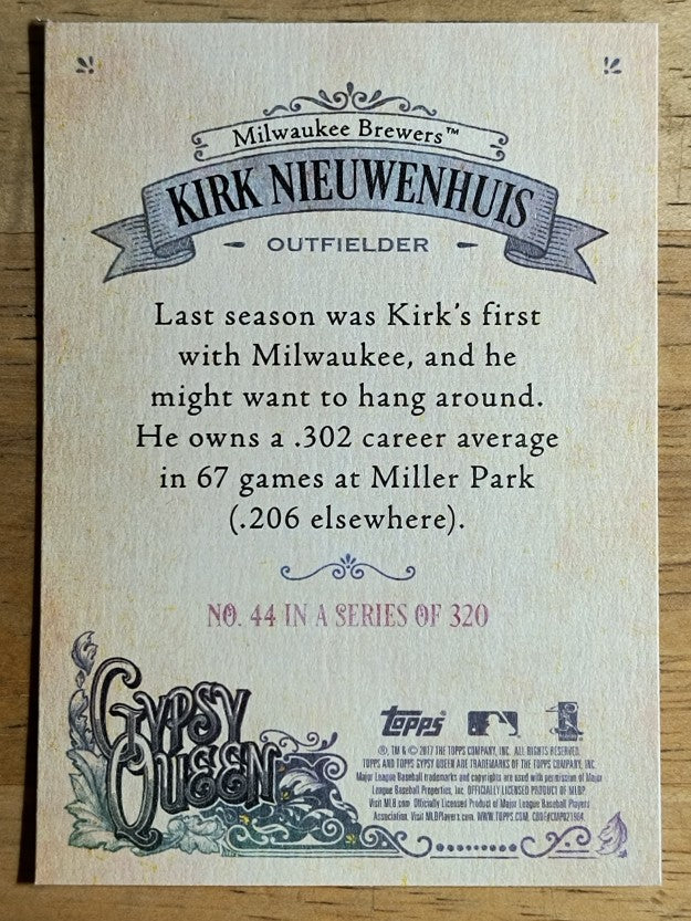 2017 Topps Gypsy Queen #44 Kirk Nieuwenhuis