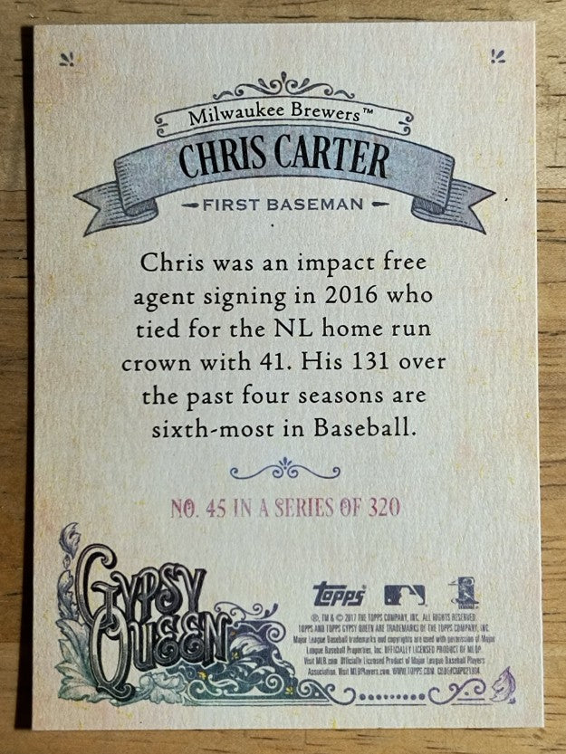 2017 Topps Gypsy Queen #45 Chris Carter