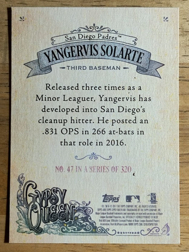 2017 Topps Gypsy Queen #47 Yangervis Solarte