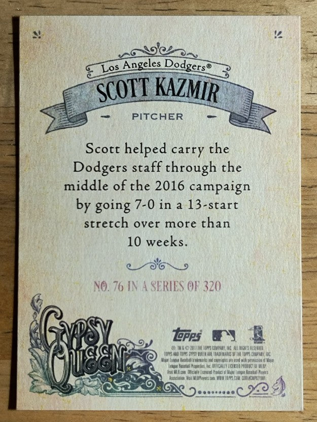 2017 Topps Gypsy Queen #76 Scott Kazmir