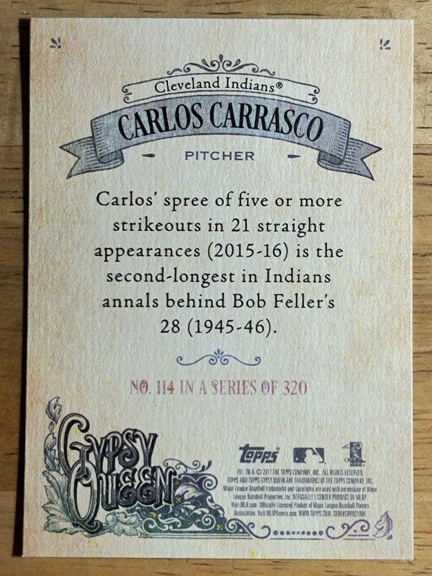 2017 Topps Gypsy Queen #114 Carlos Carrasco