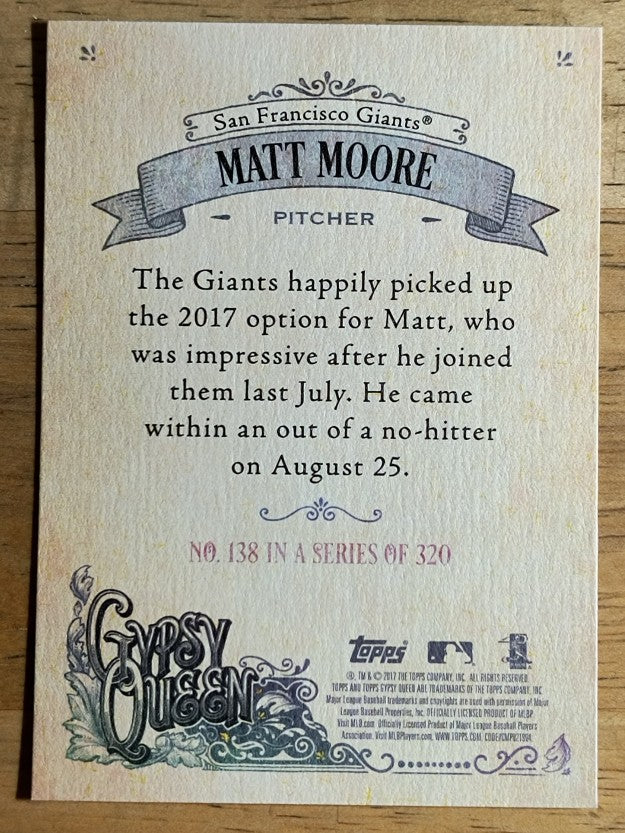 2017 Topps Gypsy Queen #138 Matt Moore