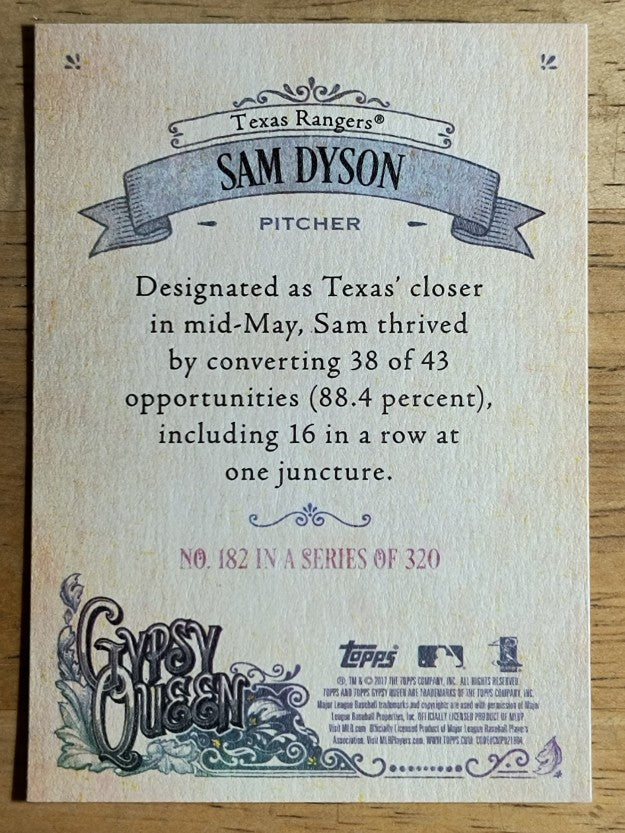 2017 Topps Gypsy Queen #182 Sam Dyson