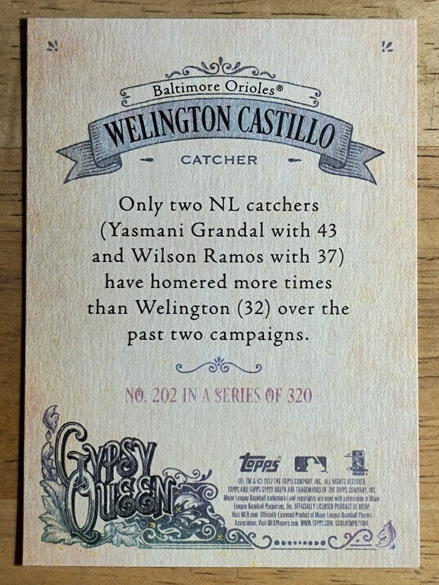 2017 Topps Gypsy Queen #202 Welington Castillo