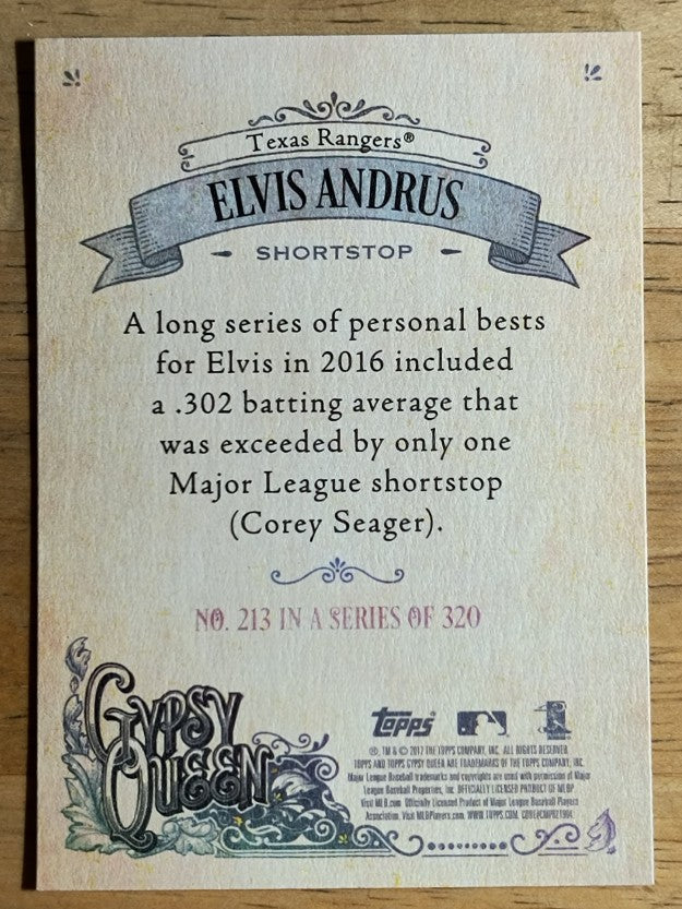 2017 Topps Gypsy Queen #213 Elvis Andrus