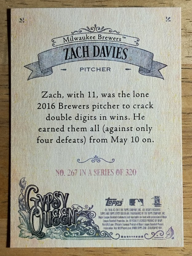 2017 Topps Gypsy Queen #267 Zach Davies