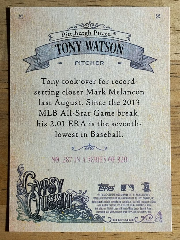 2017 Topps Gypsy Queen #287 Tony Watson