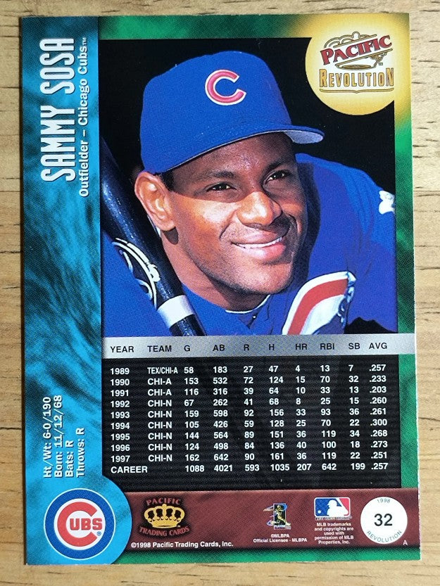 1998 Revolution #32 Sammy Sosa