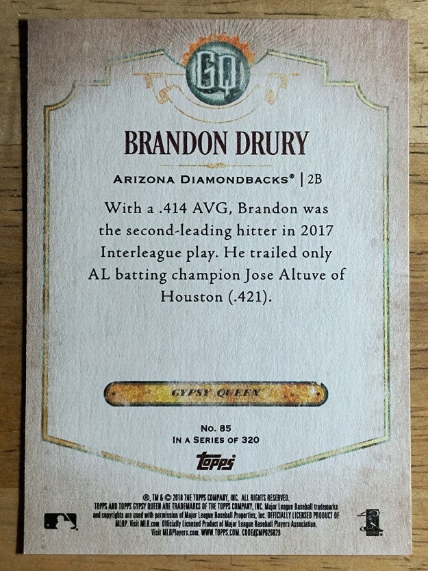 2018 Topps Gypsy Queen #85 Brandon Drury